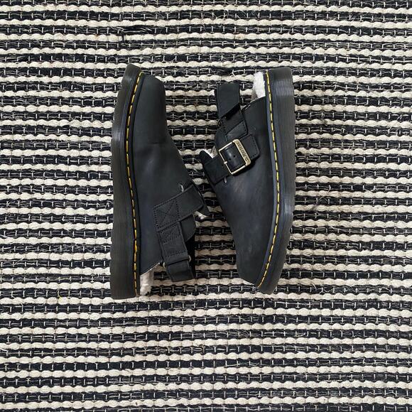 🌿Dr Martens Unisex Jorge II Ambassador Black Faux Fur Sling Back Mules 9M 10L - Picture 1 of 9